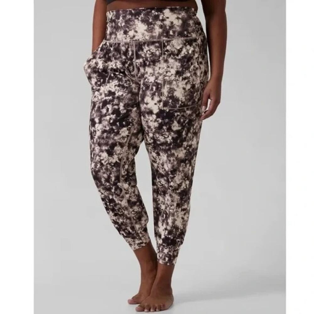 ATHLETA Salutation Printed Jogger Sweatpants Brown Tie Dye 2X